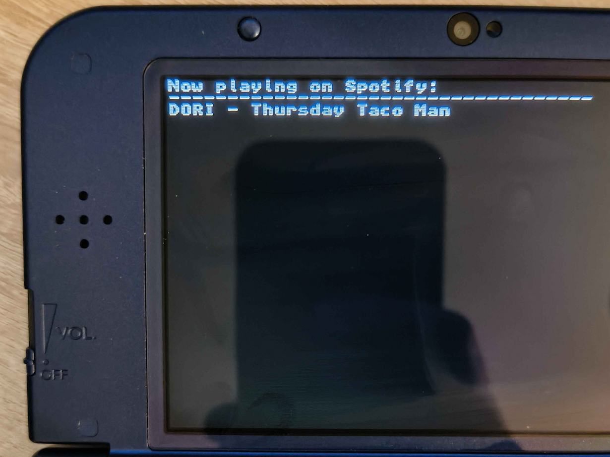Spotify now playing on 3DS